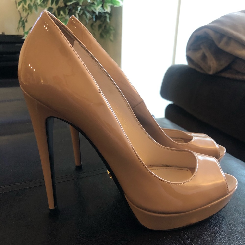 Prada peep toe pumps